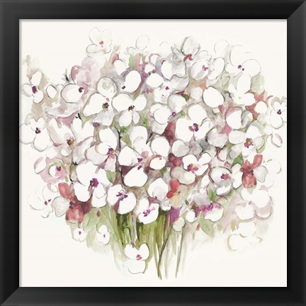 Framed White Bouquet Print