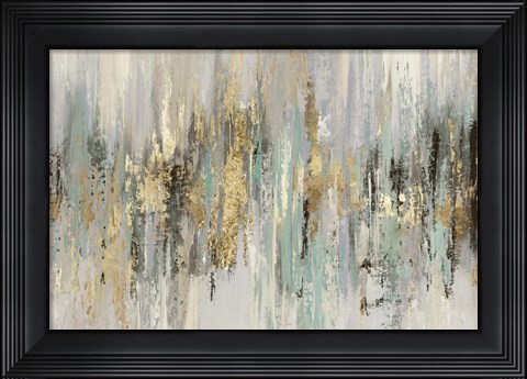 Framed Dripping Gold I Print