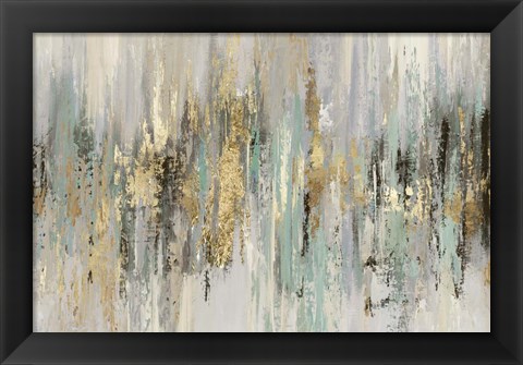 Framed Dripping Gold I Print