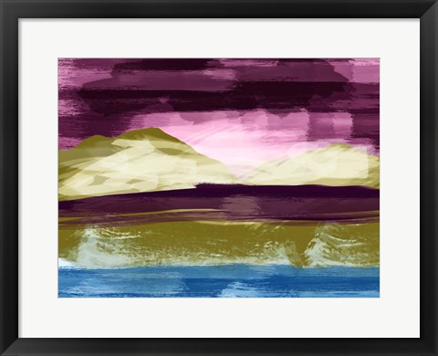 Framed Mountains and Ocean Print