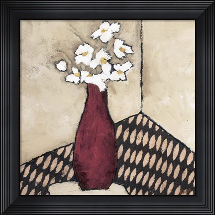 Framed Retro Red Vase Print