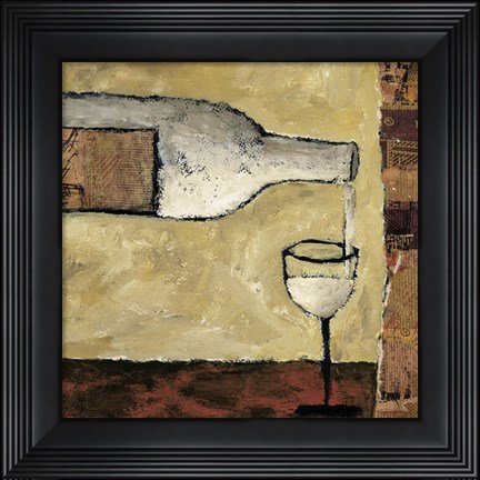 Framed White Wine Pour Print
