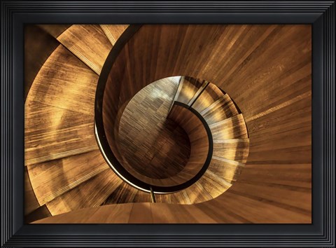 Framed Wooden Staircase Print