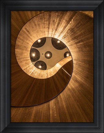 Framed Wooden Staircase 2 Print