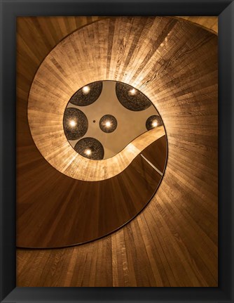 Framed Wooden Staircase 2 Print