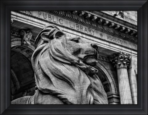 Framed New York Public Libray Black/White Print
