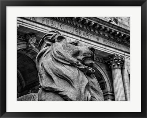 Framed New York Public Libray Black/White Print