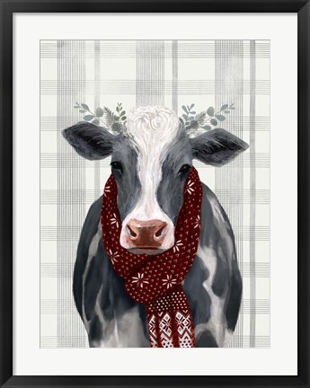 Framed Yuletide Cow II Print
