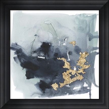 Framed Cerulean &amp; Gold I Print