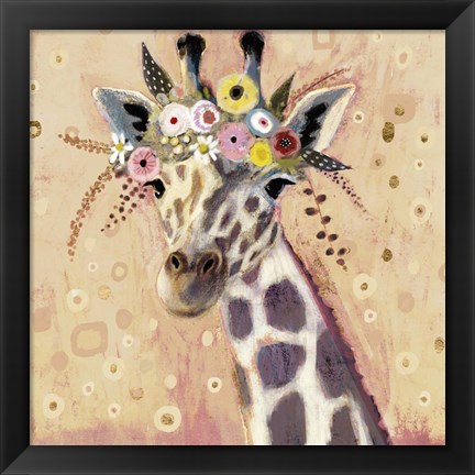 Framed Klimt Giraffe I Print