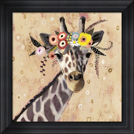 Framed Klimt Giraffe II Print