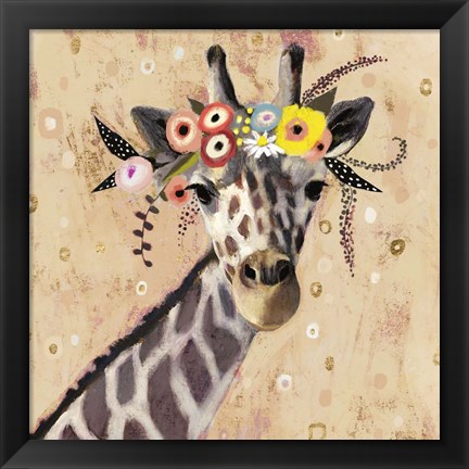 Framed Klimt Giraffe II Print