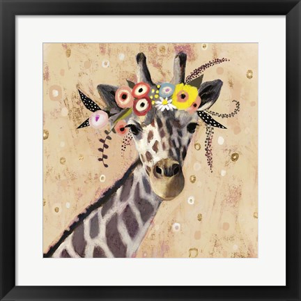 Framed Klimt Giraffe II Print