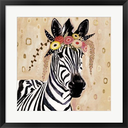 Framed Klimt Zebra I Print