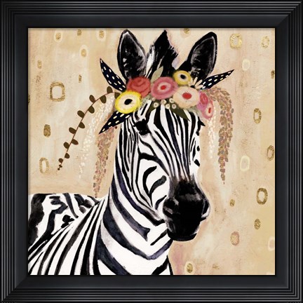 Framed Klimt Zebra I Print