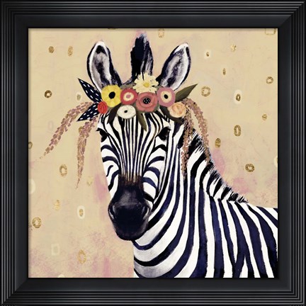 Framed Klimt Zebra II Print