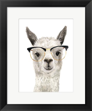 Framed Hip Llama IV Print