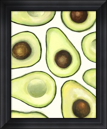 Framed Avocado Arrangement II Print