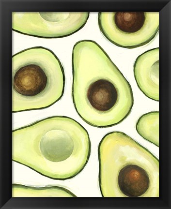 Framed Avocado Arrangement II Print