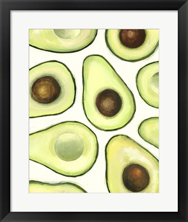 Framed Avocado Arrangement II Print