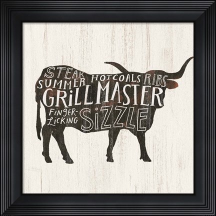 Framed Farmhouse BBQ I Print