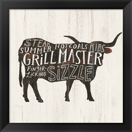 Framed Farmhouse BBQ I Print