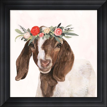 Framed Garden Goat II Print