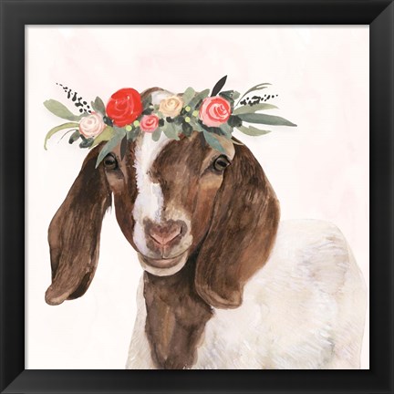 Framed Garden Goat II Print