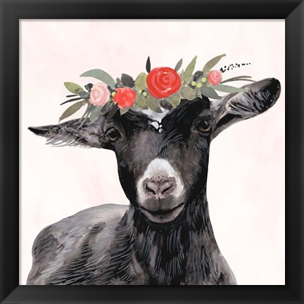 Framed Garden Goat III Print