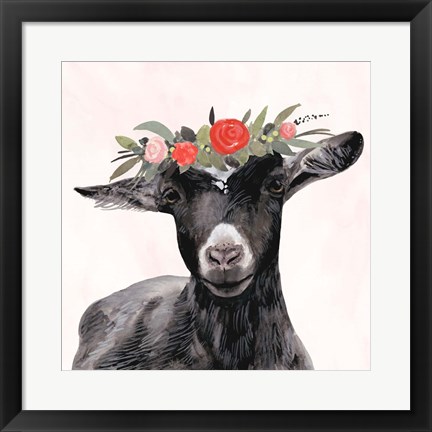 Framed Garden Goat III Print