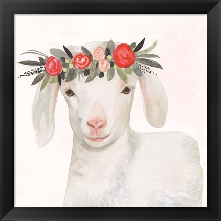 Framed Garden Goat IV Print