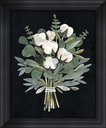 Framed Cut Paper Bouquet I Print