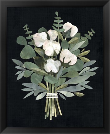 Framed Cut Paper Bouquet I Print