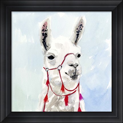 Framed Watercolor Llama I Print