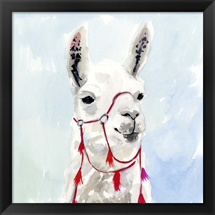 Framed Watercolor Llama I Print