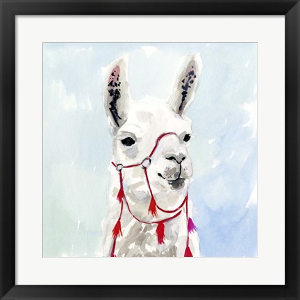 Framed Watercolor Llama I Print