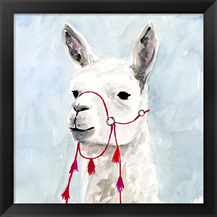 Framed Watercolor Llama II Print