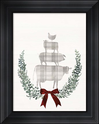 Framed Yuletide Animals I Print