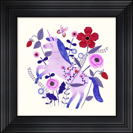 Framed Folk Unicorn II Print