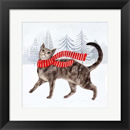 Framed Christmas Cats &amp; Dogs I Print