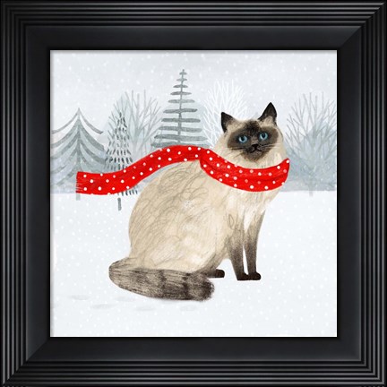 Framed Christmas Cats &amp; Dogs III Print