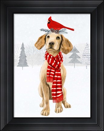 Framed Christmas Cats &amp; Dogs V Print