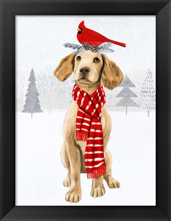 Framed Christmas Cats &amp; Dogs V Print