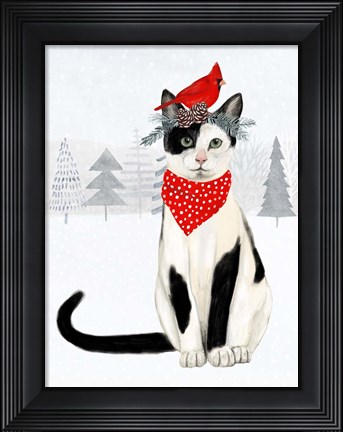Framed Christmas Cats &amp; Dogs VI Print