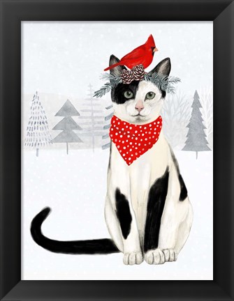 Framed Christmas Cats &amp; Dogs VI Print