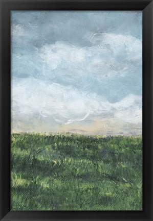 Framed Verdant Fields I Print