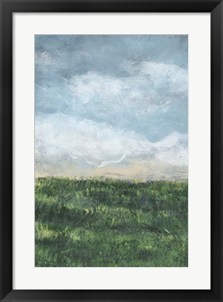 Framed Verdant Fields I Print