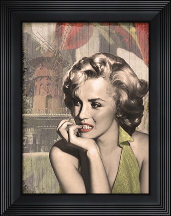 Framed Thinker Red Lips Print