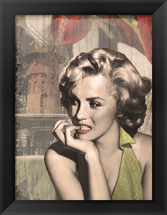 Framed Thinker Red Lips Print