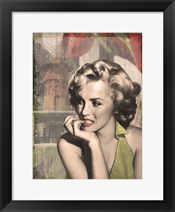 Framed Thinker Red Lips Print